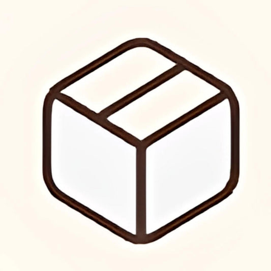 Priority handling box icon with outlined cube shape